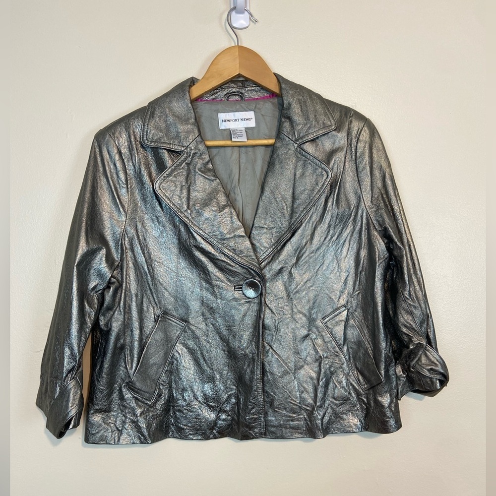 Vintage Newport News Metallic Leather Jacket